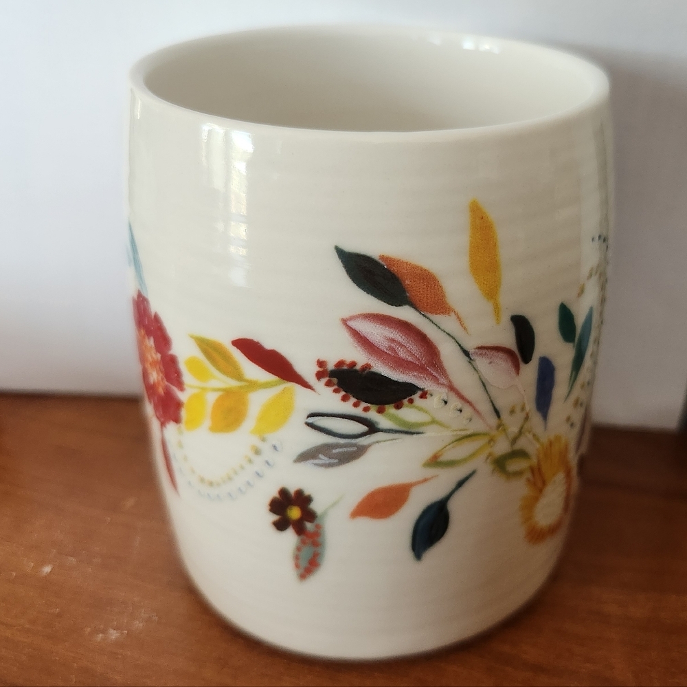 Anthropologie Multicolor Floral Mug "N" - Picture 3 of 4